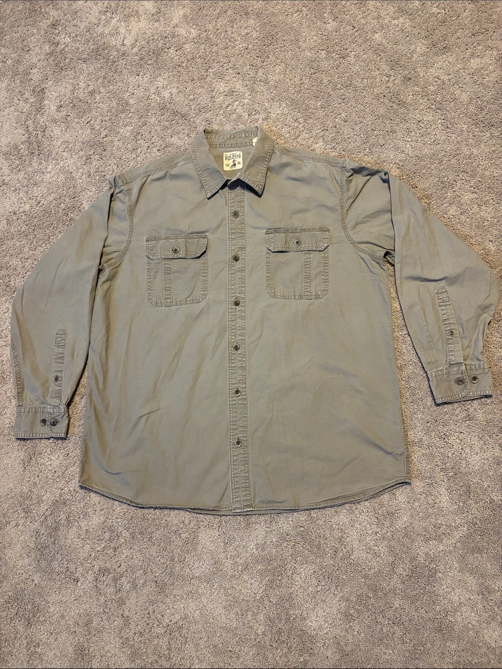 RedHead Button-Up Work Shirt Tan XL